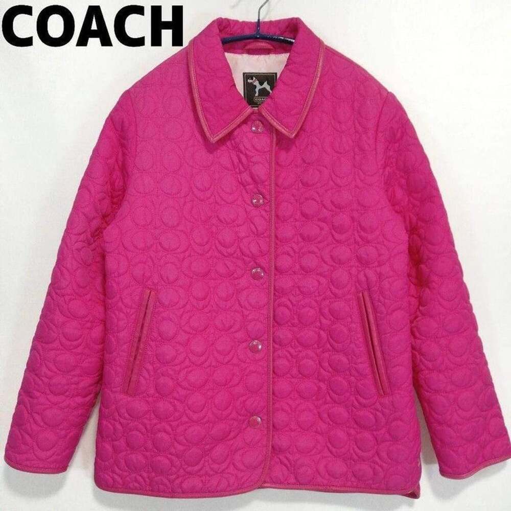 Y2K Coach Hot Pink Signature Quilted Barn Jacket - Size XL (Japan)